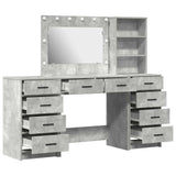 Dressing Table with Drawer 3 pcs Concrete Grey Engineered Wood 3334212