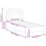 Toddler Bed Frame with Headboard Cream 70 x 140 cm Velvet 42011004