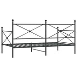 ZNTS Day Bed without Mattress Black 100x200 cm Steel 4104670