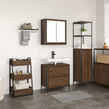 2 Piece Bathroom Furniture Set Brown Oak Engineered Wood 3328368