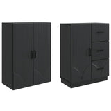 Cabinet Set 2 pcs Black Engineered Wood 3416818