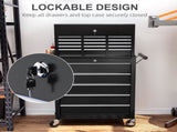 14 Drawer, Two-Part Tool Storage Chest on Wheels - Black T3398P376749