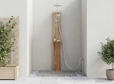 Outdoor Shower 257 cm Solid Acacia Wood and Stainless Steel 903121