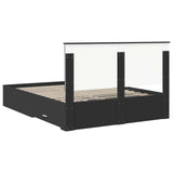 Bed Frame Black and Silver 150 x 200 cm Engineered Wood 3411290