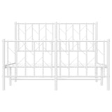 Metal Bed Frame without Mattress with Footboard White 120x190cm 374501
