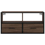 TV Cabinet Brown Oak 80x31x39.5 cm Engineered Wood and Metal 848923