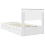 Storage Bed with Headboard White 75 x 190 cm Engineered Wood 3408508