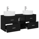 Bathroom Cabinet Set 3 pcs Black 49.5 x 44.5 x 65 cm 3405876