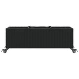 Garden Planters with Wheels 2 pcs Black 107x32x38 cm Poly Rattan 3210525