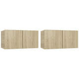 4 Piece TV Cabinet Set Sonoma Oak Engineered Wood 3114528