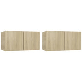Hanging TV Cabinets 2 pcs Sonoma Oak 60x30x30 cm 804518