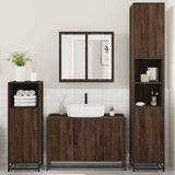 4 Piece Bathroom Furniture Set Brown Oak Engineered Wood 3301194