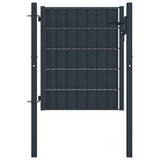 Fence Gate PVC and Steel 100x81 cm Anthracite 145232