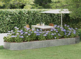 Garden Raised Bed Galvanised Steel 322x100x36 cm Silver 319002