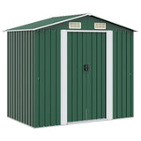 Garden Storage Shed Green Metal 204x132x186 cm 42909