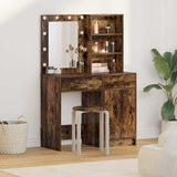 Dressing Table Set with Drawer 2 pcs Smoked Oak Engineered Wood 3334276