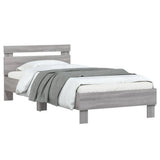 Bed Frame without Mattress with LED Lights Grey Sonoma 75x190 cm Small Single 838755