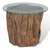 Coffee Table Teak Glass 50x40 cm 245069