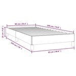 ZNTS Bed Frame without Mattress Black 90x190 cm Single Single Fabric 349823
