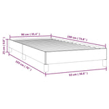 ZNTS Bed Frame without Mattress Black 90x190 cm Single Single Fabric 349823