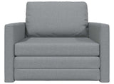 Folding Sofa Bed Light Grey 74 x 77 x 81 cm Fabric 42030489