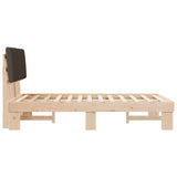 Bed Frame with Upholstered Headboard Taupe 120 x 190 cm 877507