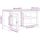TV Cabinet Corona White 100 x 40 x 52 cm Solid Pine Wood 42021196