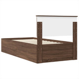 Bed Frame with Headboard Brown Oak 90 x 190 cm Engineered Wood 3408710