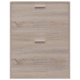 Oak Look Wooden Shoe Cabinet with 2 Compartments 241243