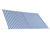 Retractable Awning 300x150 cm Blue and White 143749