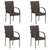 Stackable Outdoor Chairs 4 pcs Poly Rattan Brown 310083