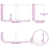 Coffee Table Legs T-Shaped 2 pcs White 60x25x cm Steel 4013033