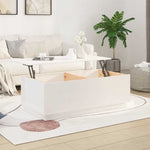 Coffee Table White 100x50x35 cm Solid Wood Pine 813421