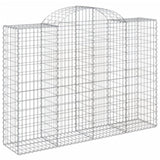 Arched Gabion Baskets 7 pcs 200x50x140/160 cm Galvanised Iron 3146367