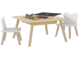 3-Piece Kids Table and Chairs Set with Convertible Desk and Storage Grid, Kids Activity Table for T3398P347724