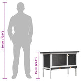 Outdoor Rabbit Hutch 1 Layer Grey Wood 170828