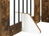 Dog Gate with Stands 8 pcs Smoked Oak 60 x 60 cm 892165