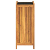 Garden Planter with Liner 31x31x75 cm Solid Wood Acacia 366432