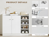 Shoe Storage Cabinet Two Doors w/ Adjustable 4 Shelves Cupboard Footwear Rack Stand Organiser T3398P344244