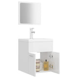 Bathroom Furniture Set High Gloss White Engineered Wood 3071312