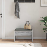 Hall Bench with Cushion Grey Sonoma 63 x 38 x 40 cm 891549