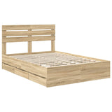 Bed Frame with Drawer Sonoma Oak 140 x 200 cm Engineer Wood 3411500