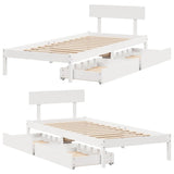 Bed Frame without Mattress White 100x200 cm Solid Wood Pine 3301511