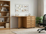 Rolling Cabinet with Drawers & Folding Top CORONA Honey Brown 42040539