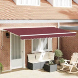 Retractable Awning Burgundy 400 x 200 cm Fabric 3329815