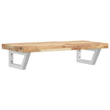 Basin Shelf Wall Mounted Steel and Solid Wood Acacia 3302698