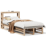 ZNTS Bed Frame without Mattress 100x200 cm Solid Wood Pine 3306489