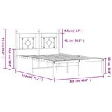 Metal Bed Frame without Mattress with Headboard Black 120x190cm 374336