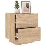 Bedside Cabinets with LED Lights 2 pcs Sonoma Oak Engineered Wood 836740
