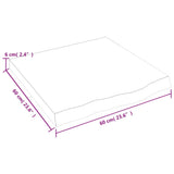 Bathroom Countertop 60x60x cm Untreated Solid Wood 3156016
